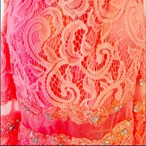 Nice elegant coral lace dress